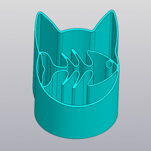 Cat and fish skeleton Organizer 3D 打印模型 .c4d .max .obj .3ds .fbx .stl .blend 