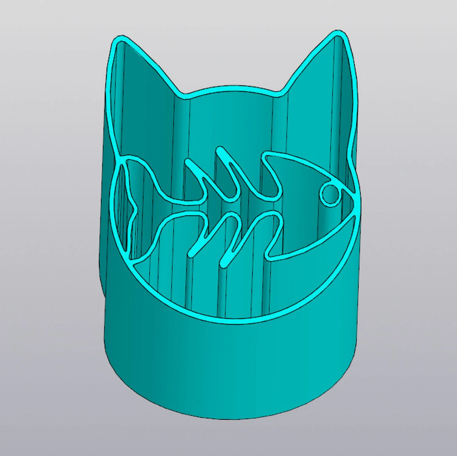 Cat and fish skeleton Organizer 3D Print Model .c4d .max .obj .3ds .fbx .stl .blend 