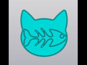 Cat and fish skeleton Organizer 3D 打印模型