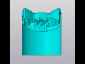 Cat and fish skeleton Organizer 3D Print Model