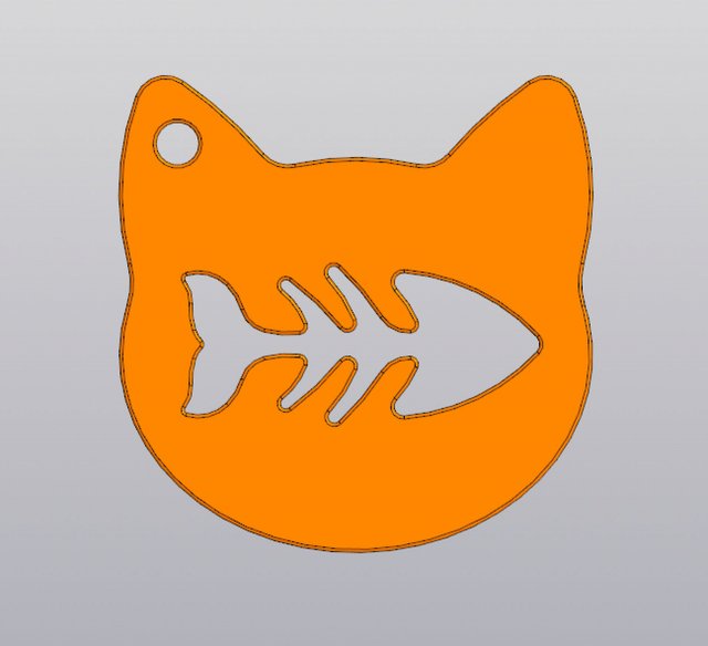Cat and fish skeleton Keychain Model do druku 3D .c4d .max .obj .3ds .fbx .stl .blend 