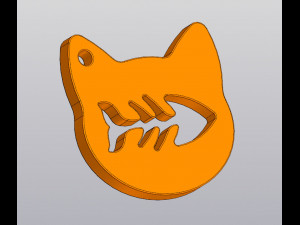 Cat and fish skeleton Keychain Model do druku 3D