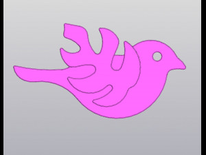 Bird with a wing-leaf Keychain 3Dプリントモデル