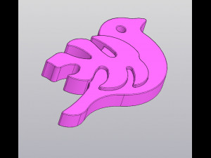 Bird with a wing-leaf Keychain Modelo de Impressão 3D