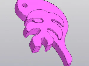 Bird with a wing-leaf Keychain 3D Print Model