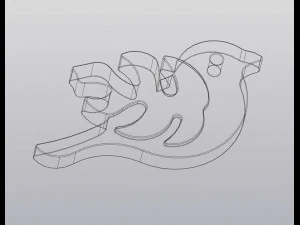 Bird with a wing-leaf Keychain 3D Print Model