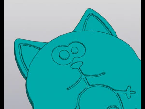 Set 2 Model Tatakan Cangkir Kucing dengan Mouse dan Gantungan Kunci Model Cetak 3D