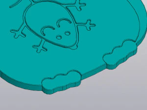 Set 2 Model Tatakan Cangkir Kucing dengan Mouse dan Gantungan Kunci Model Cetak 3D