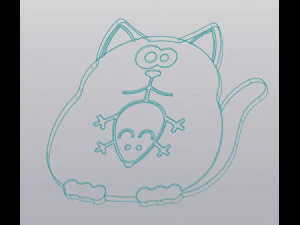 Set 2 Model Tatakan Cangkir Kucing dengan Mouse dan Gantungan Kunci Model Cetak 3D