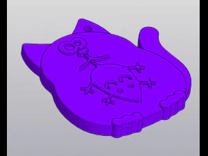 Set 2 Model Tatakan Cangkir Kucing dengan Mouse dan Gantungan Kunci Model Cetak 3D