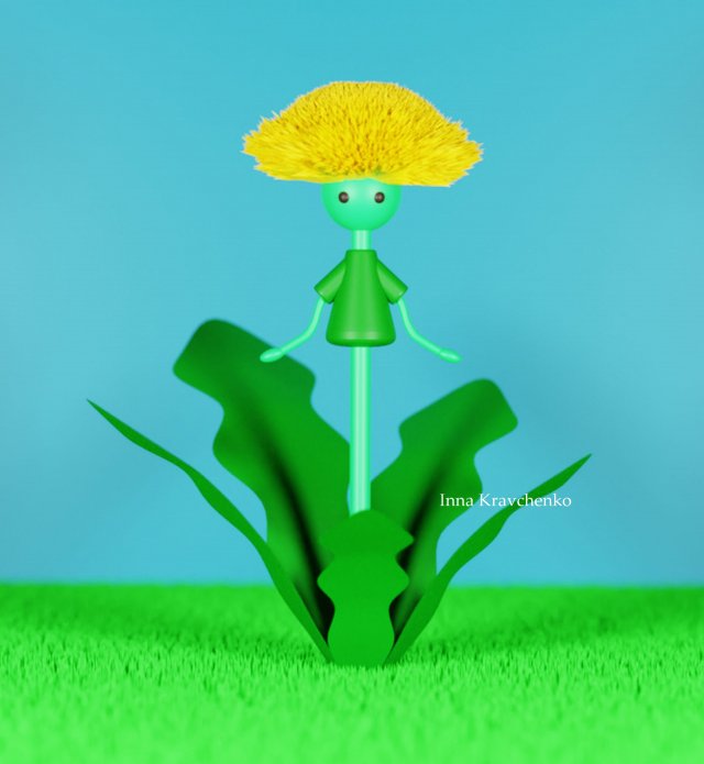 Dandelion Blender character mesh 3D Model .c4d .max .obj .3ds .fbx .stl .blend 
