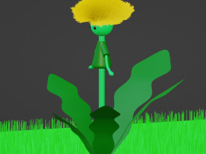 Dandelion Blender character mesh 3D Model
