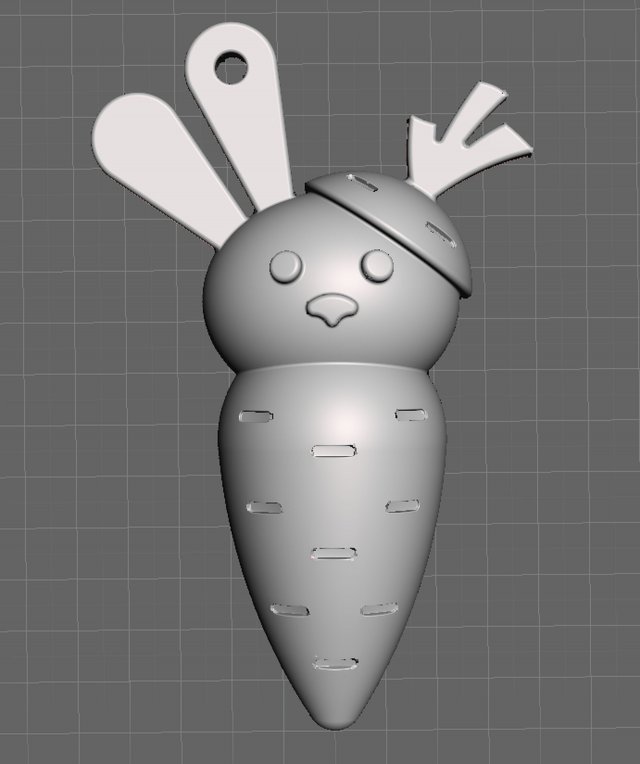Rabbit in a carrot Keychain 3D 打印模型 .c4d .max .obj .3ds .fbx .stl .blend 