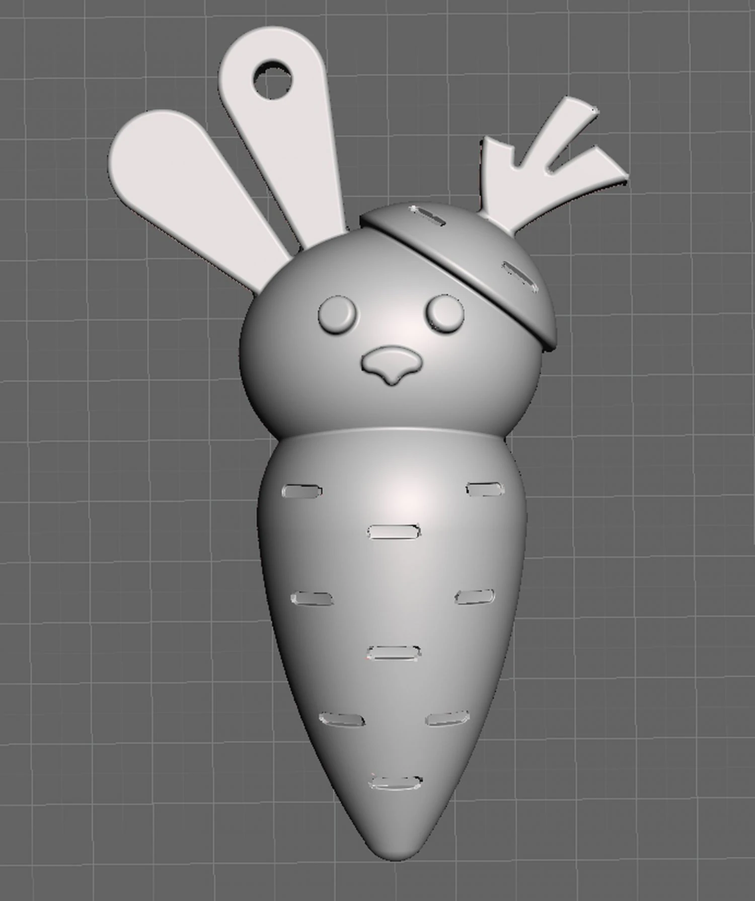 Rabbit in a carrot Keychain 3D Print Model .c4d .max .obj .3ds .fbx .stl .blend 