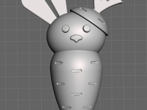 Rabbit in a carrot Keychain 3D Print Model