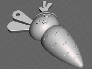 Rabbit in a carrot Keychain 3D 打印模型