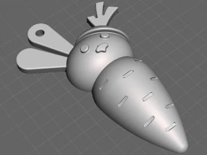 Rabbit in a carrot Keychain 3D Print Model