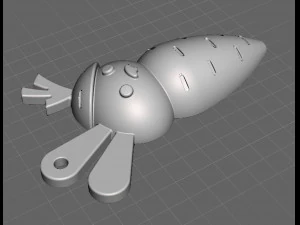 Rabbit in a carrot Keychain 3D Print Model