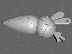 Rabbit in a carrot Keychain 3D 打印模型
