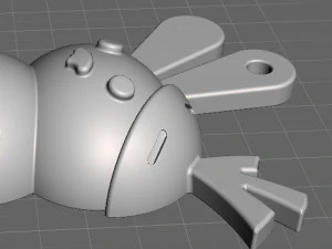 Rabbit in a carrot Keychain 3D Print Model
