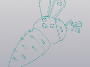 Rabbit in a carrot Keychain 3D 打印模型