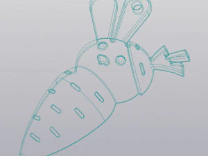 Rabbit in a carrot Keychain 3D Print Model
