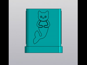 Mermaid cat Planter 3D Print Model