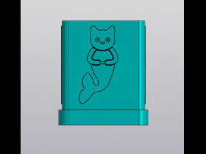 Mermaid cat Planter 3D Print Model