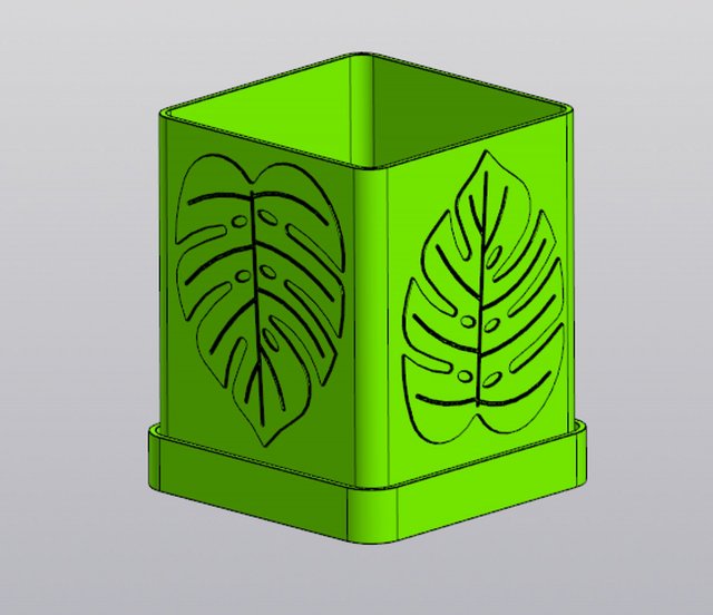 Monstera pattern planter Model do druku 3D .c4d .max .obj .3ds .fbx .stl .blend 