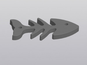 Fish skeleton Keychain Modello di stampa 3D