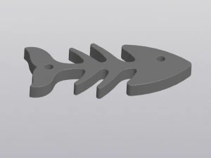 Fish skeleton Keychain 3D Print Model