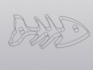Fish skeleton Keychain Modello di stampa 3D