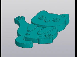Hoba cat Keychain 3D Print Model