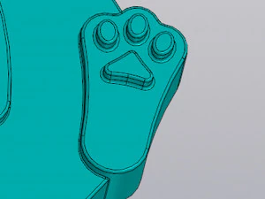 Hoba cat Keychain 3D Print Model