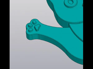Hoba cat Keychain 3D Print Model