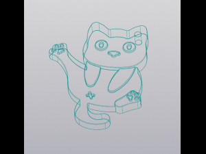 Hoba cat Keychain Modèles 3D en vedette