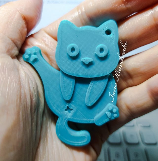 Hoba cat Keychain 3D