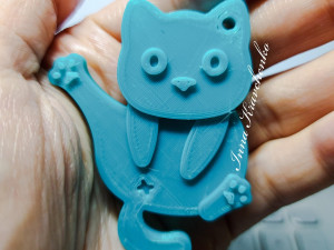 Hoba cat Keychain 3D Print Model