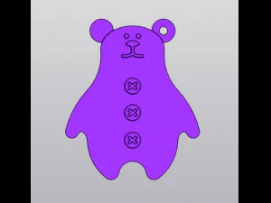 Porte-cl&eacute;s ours Modèles 3D en vedette