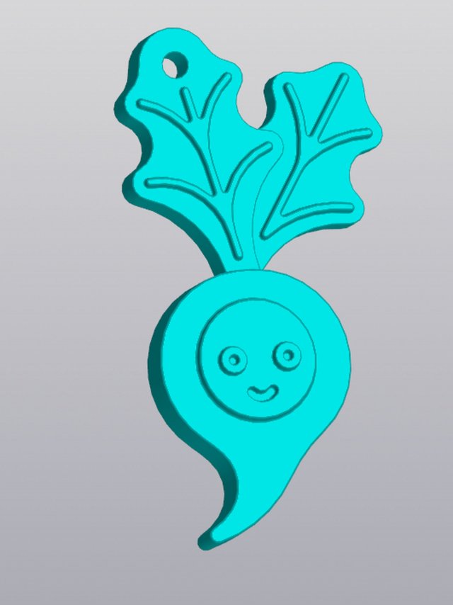 Radish Keychain Modello di stampa 3D .c4d .max .obj .3ds .fbx .stl .blend 