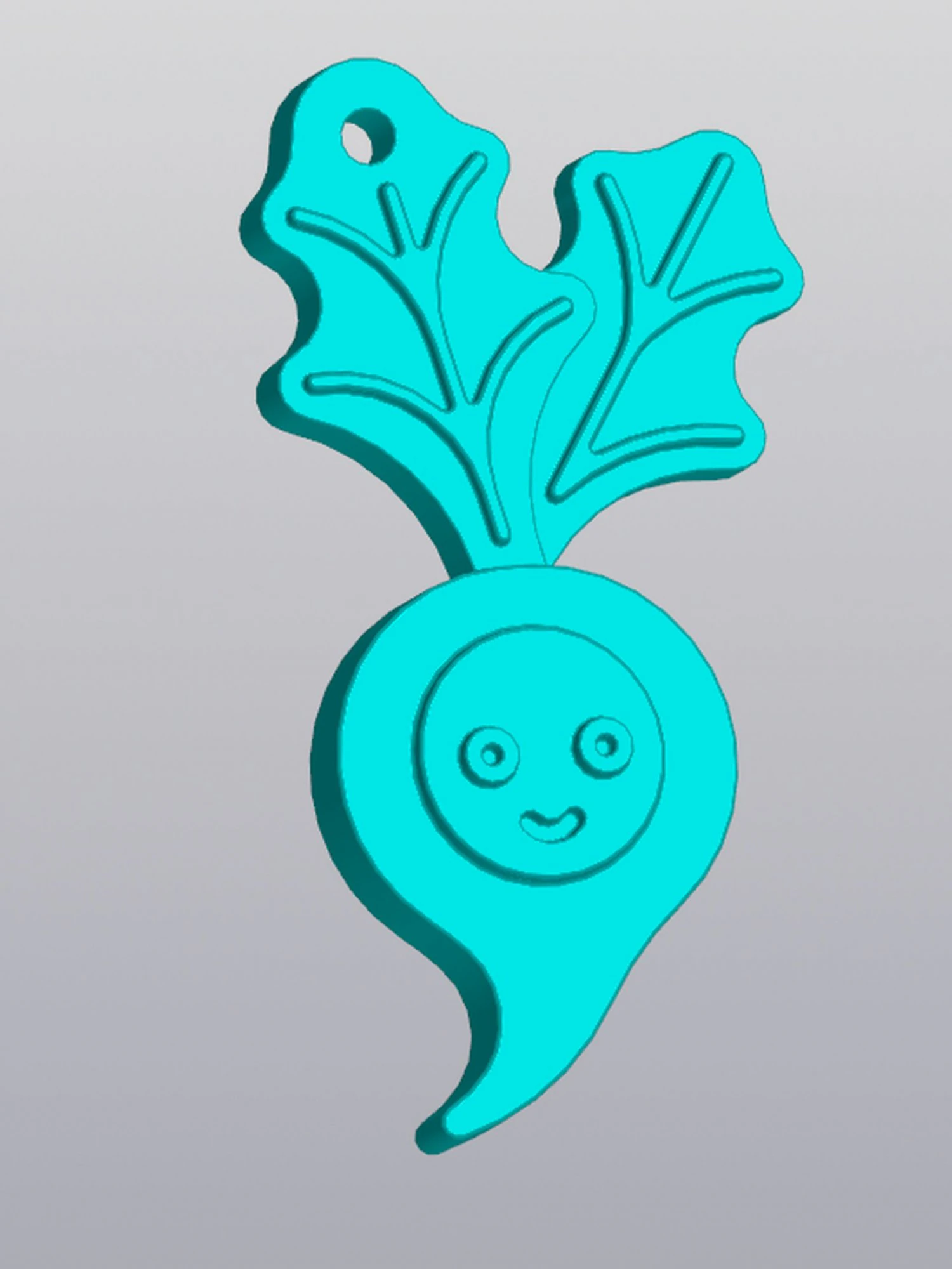 Radish Keychain 3D Print Model .c4d .max .obj .3ds .fbx .stl .blend 