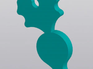 Radish Keychain 3D Print Model