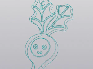 Radish Keychain 3D Print Model