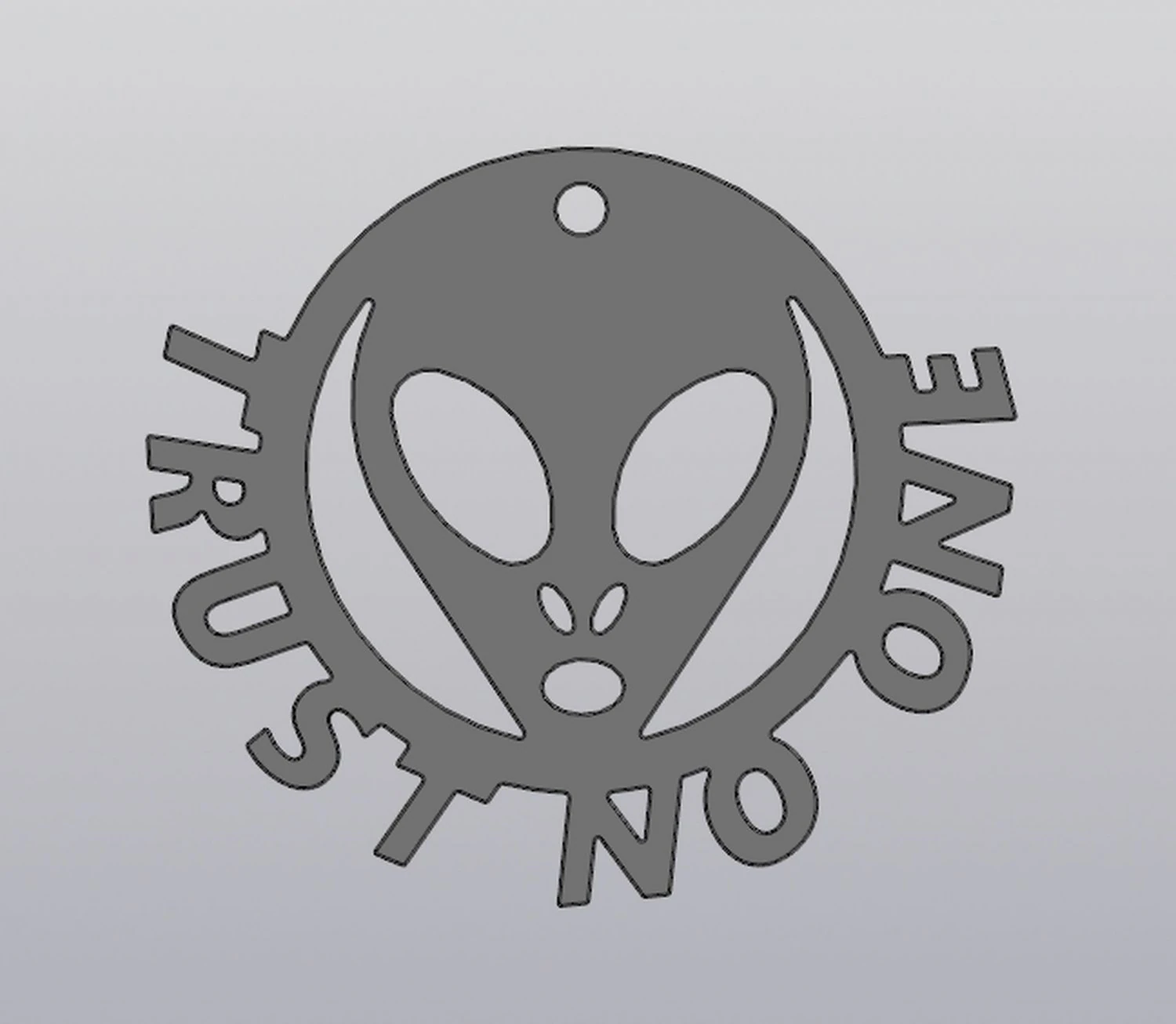 Trust no one Keychain 3D Print Model .c4d .max .obj .3ds .fbx .stl .blend 