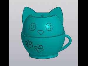 Cat in a cup Organizer 3D-printmodel