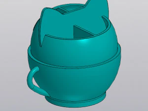 Cat in a cup Organizer 3D Print Model