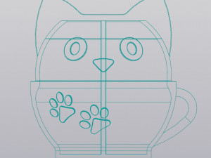 Cat in a cup Organizer Modelo de impresión 3D