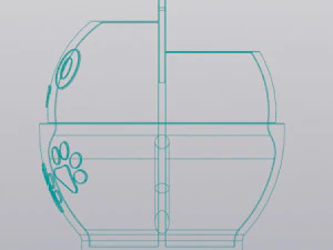 Cat in a cup Organizer 3D Print Model