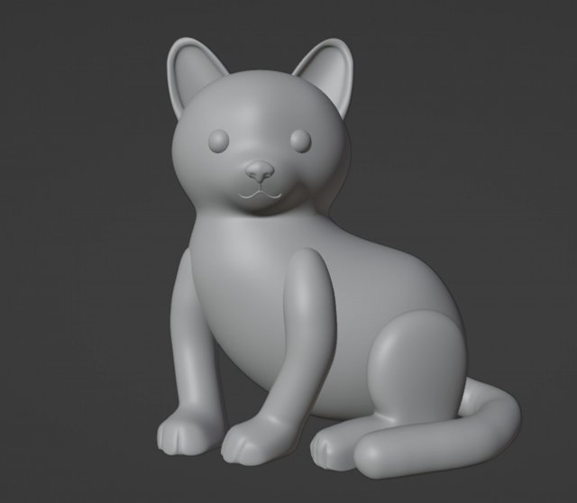 Cat Figurine v2 3D-printmodel .c4d .max .obj .3ds .fbx .stl .blend 