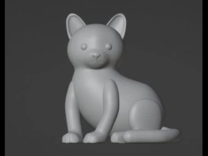 Cat Figurine v2 3D Print Model